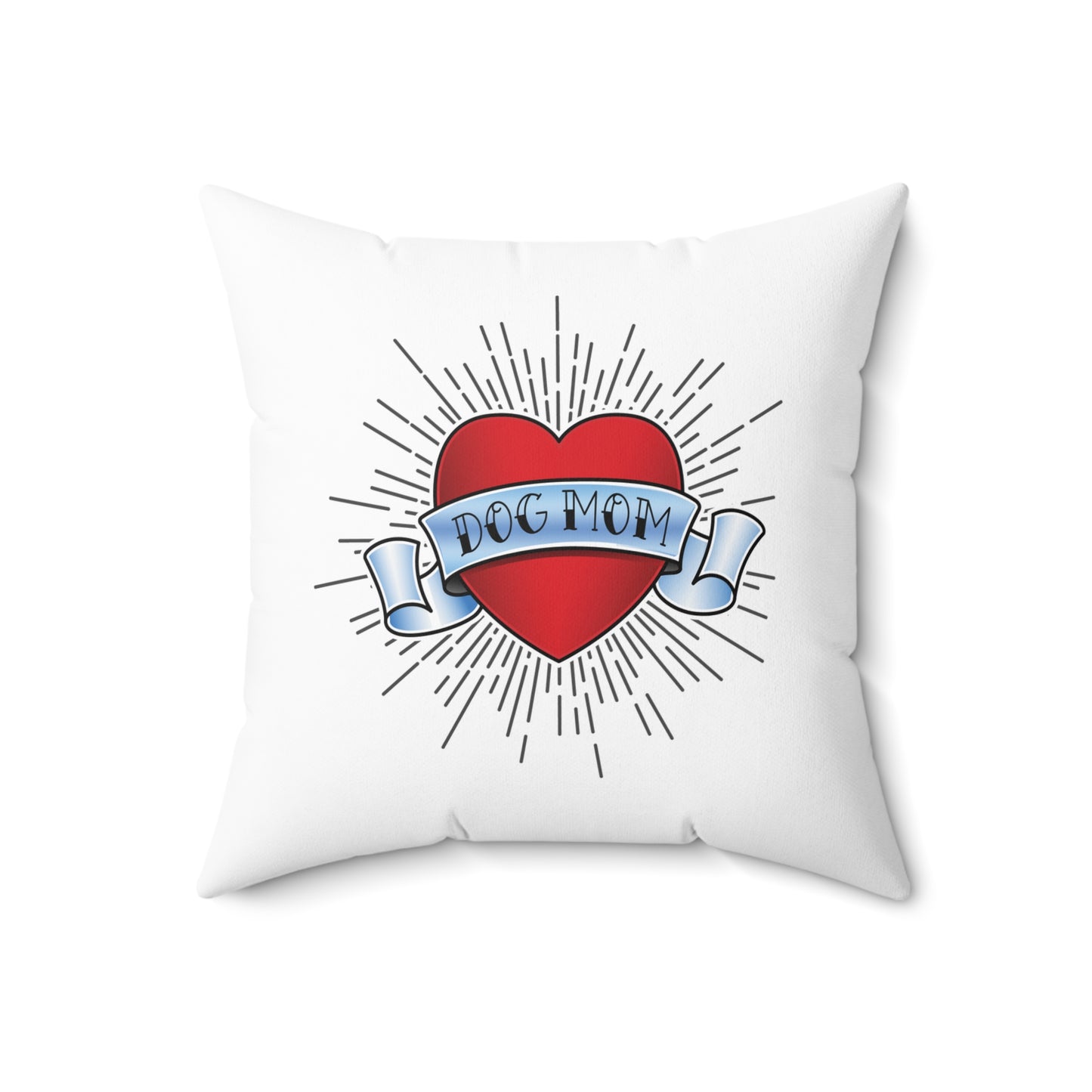 Dog Mom Tattoo-Themed Throw Pillow