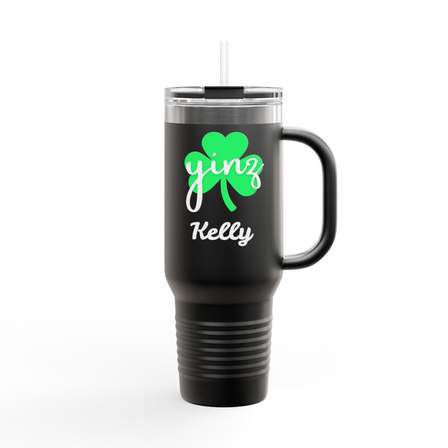 Yinz Shamrock Personalized Insulated Travel Mug - 40oz - Perfect for St. Patrick's Day