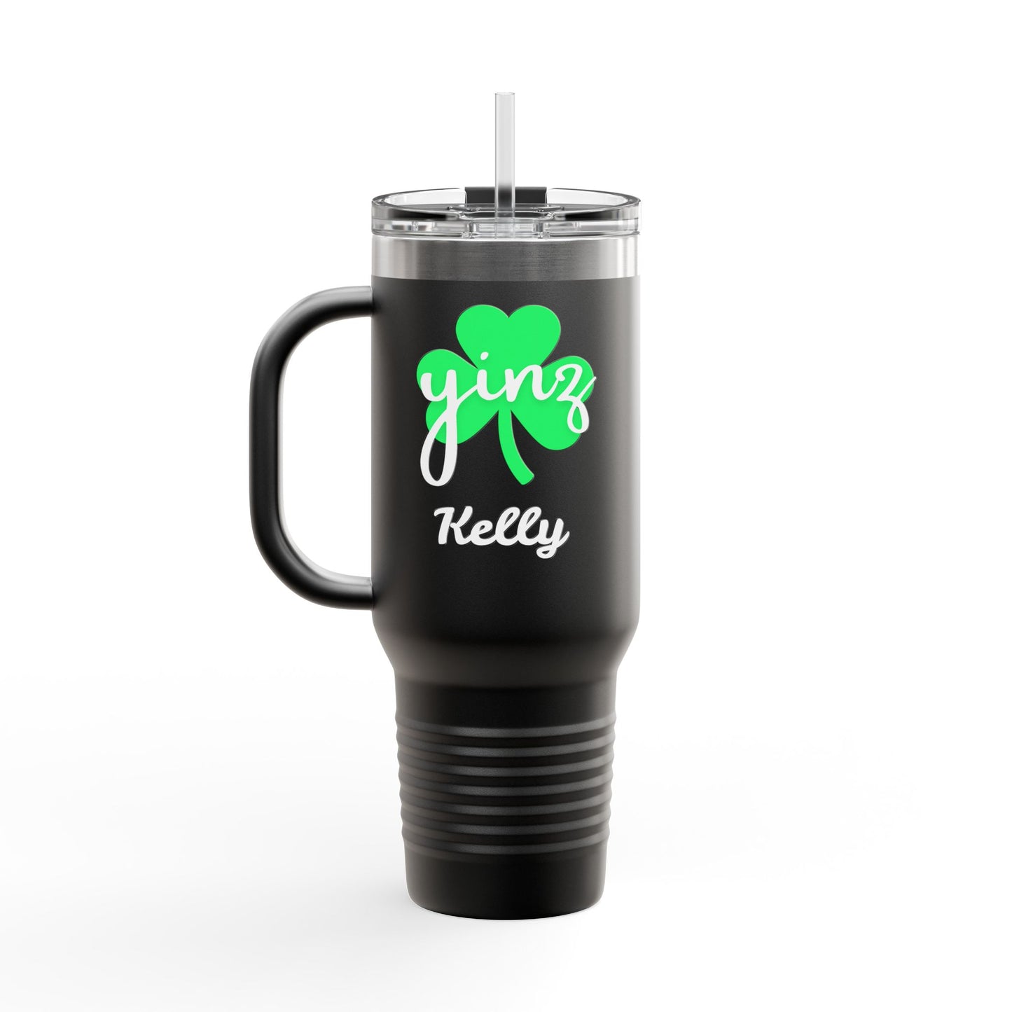 Yinz Shamrock Personalized Insulated Travel Mug - 40oz - Perfect for St. Patrick's Day
