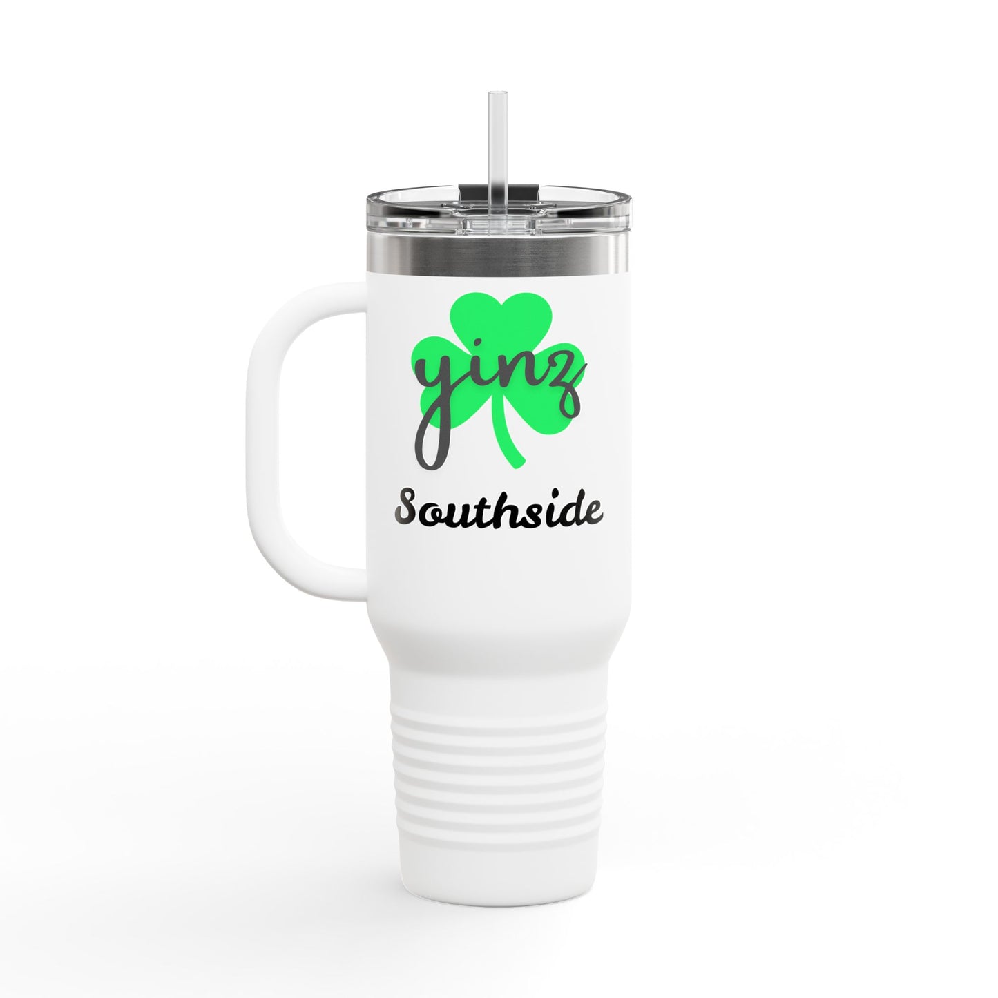 Yinz Shamrock Personalized Insulated Travel Mug - 40oz - Perfect for St. Patrick's Day