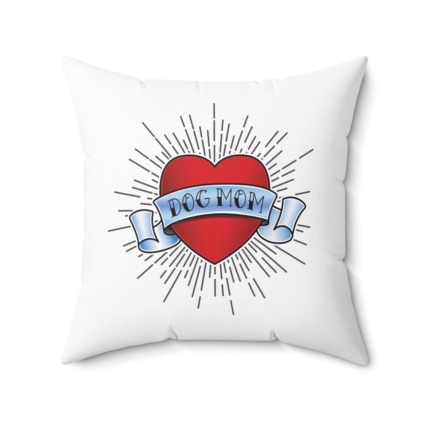 Dog Mom Tattoo-Themed Throw Pillow