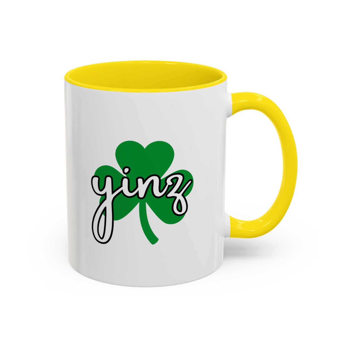 Yinz Shamrock Accent Coffee Mug - Perfect for St. Patrick's Day