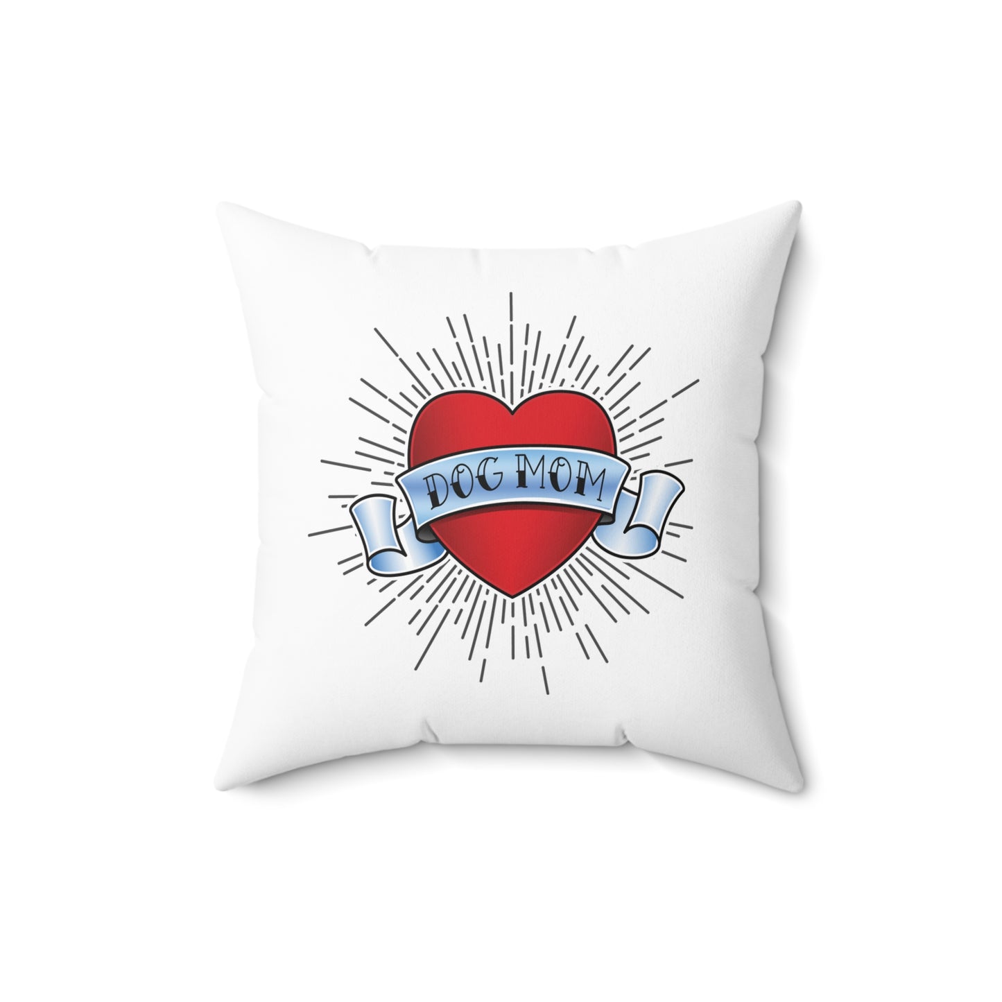 Dog Mom Tattoo-Themed Throw Pillow