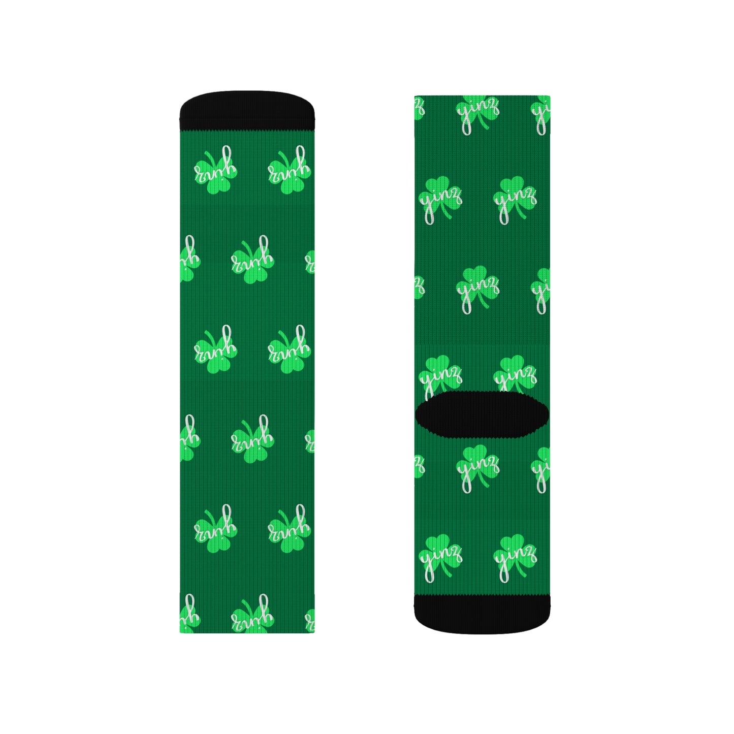 Yinz Lucky Shamrock Socks - Vibrant Green St. Patrick's Day Gift