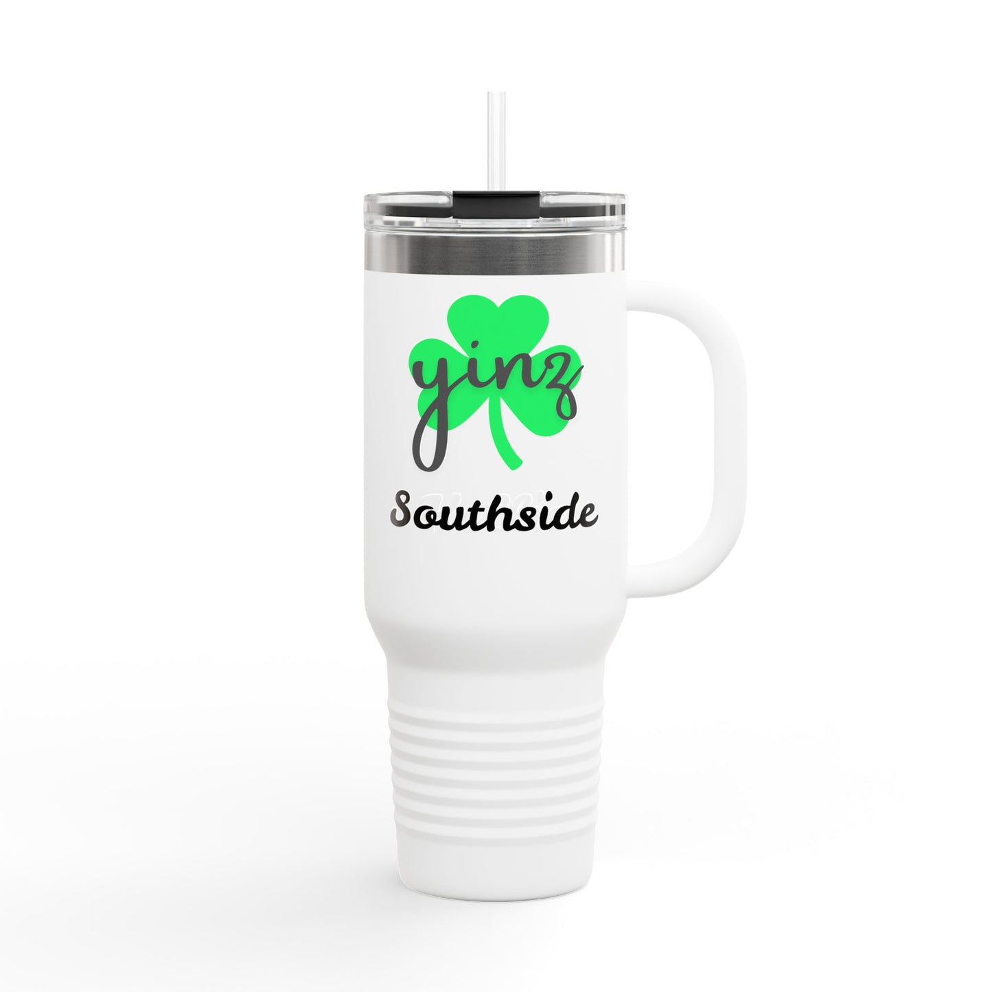 Yinz Shamrock Personalized Insulated Travel Mug - 40oz - Perfect for St. Patrick's Day