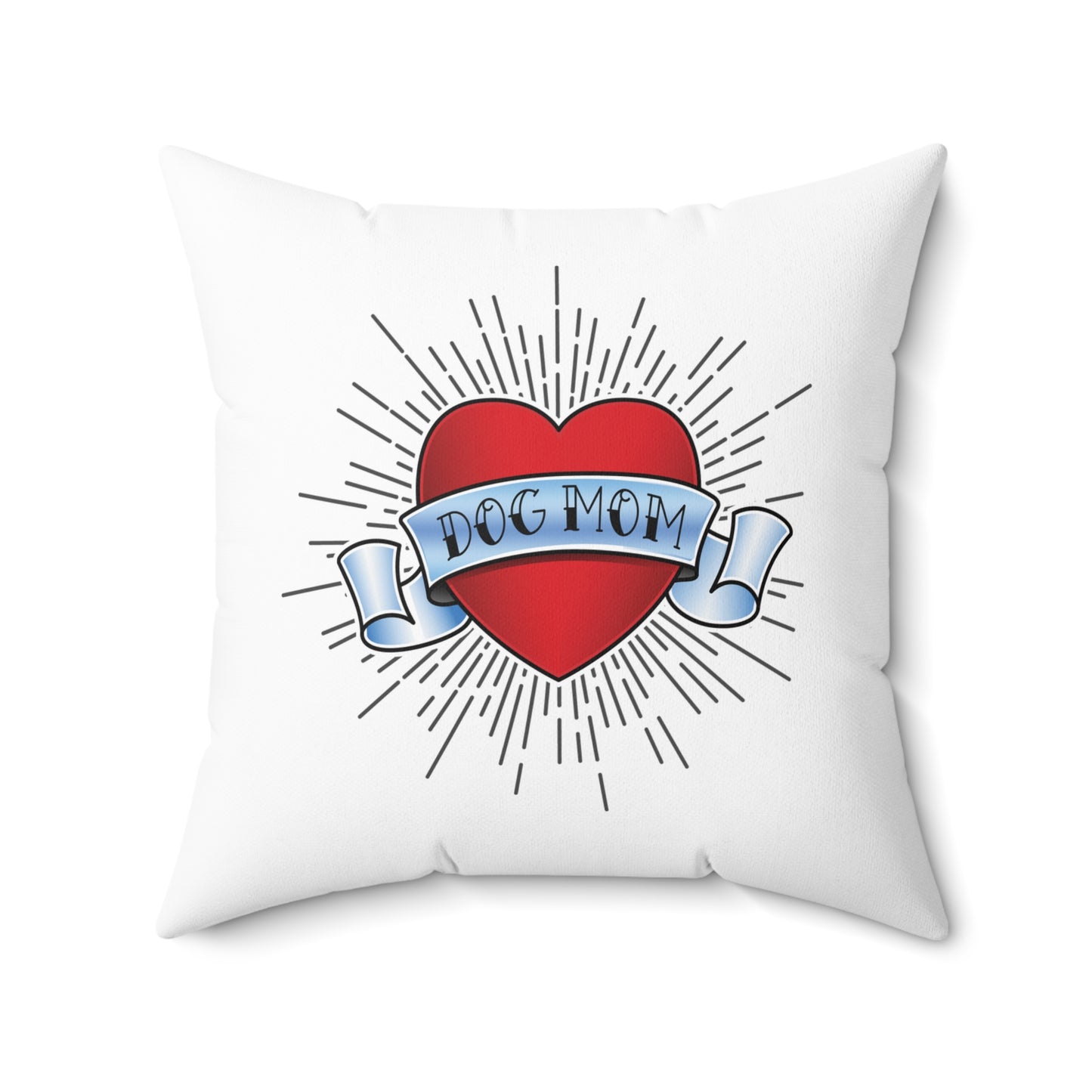 Dog Mom Tattoo-Themed Throw Pillow