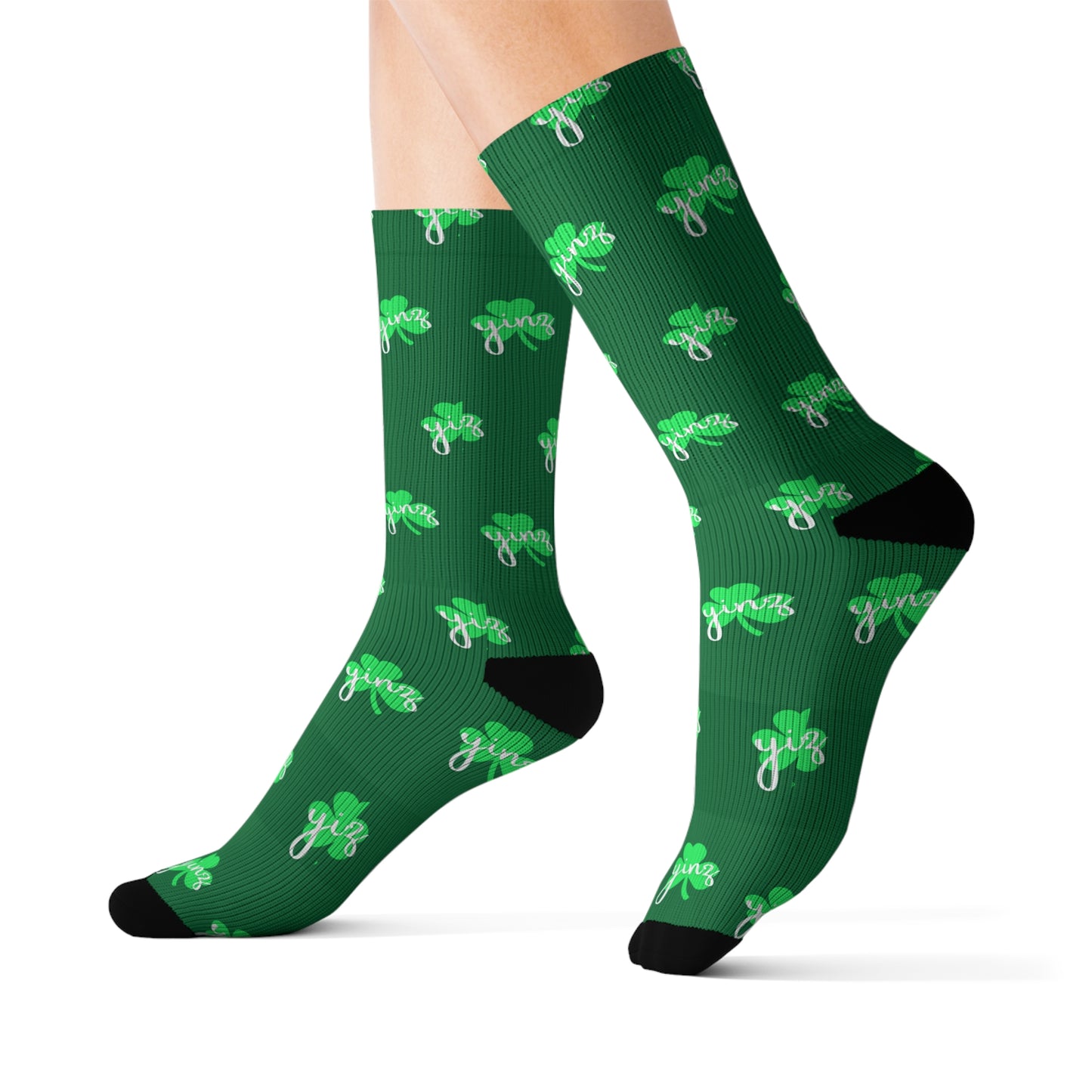 Yinz Lucky Shamrock Socks - Vibrant Green St. Patrick's Day Gift