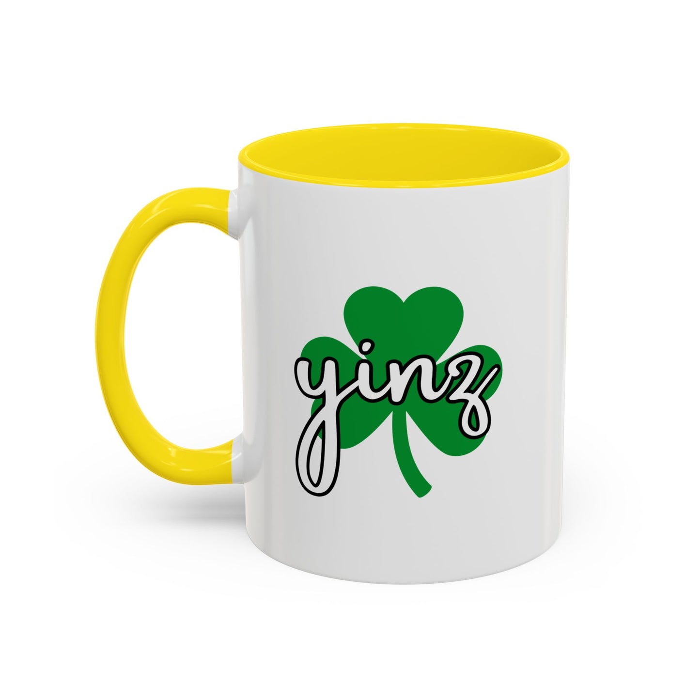 Yinz Shamrock Accent Coffee Mug - Perfect for St. Patrick's Day