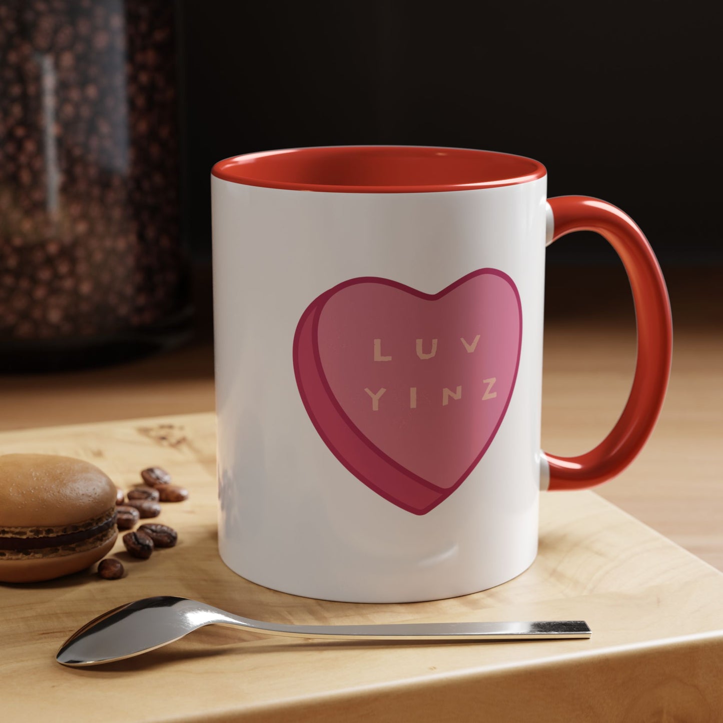 Love Yinz Heart Accent Coffee Mug - Perfect Gift for Valentine’s Day