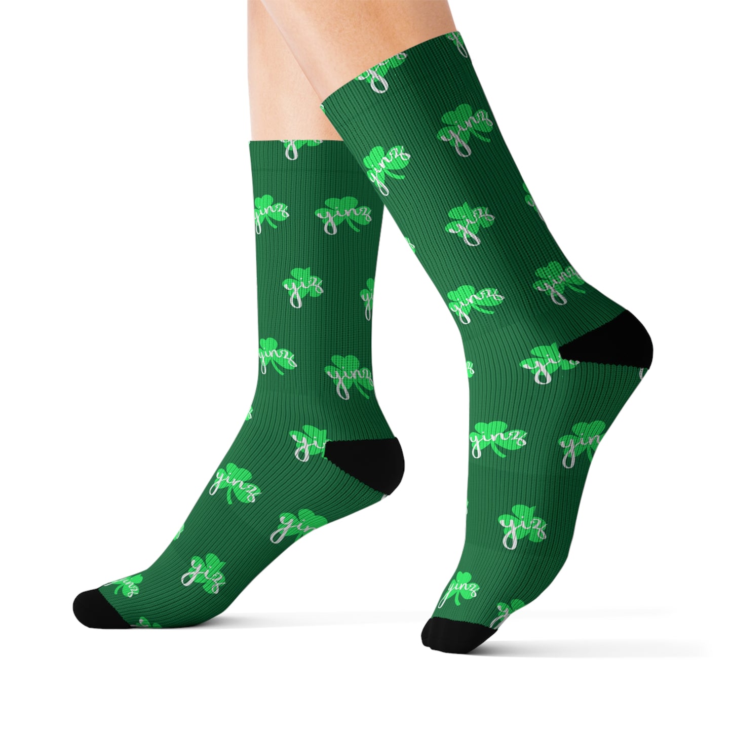 Yinz Lucky Shamrock Socks - Vibrant Green St. Patrick's Day Gift