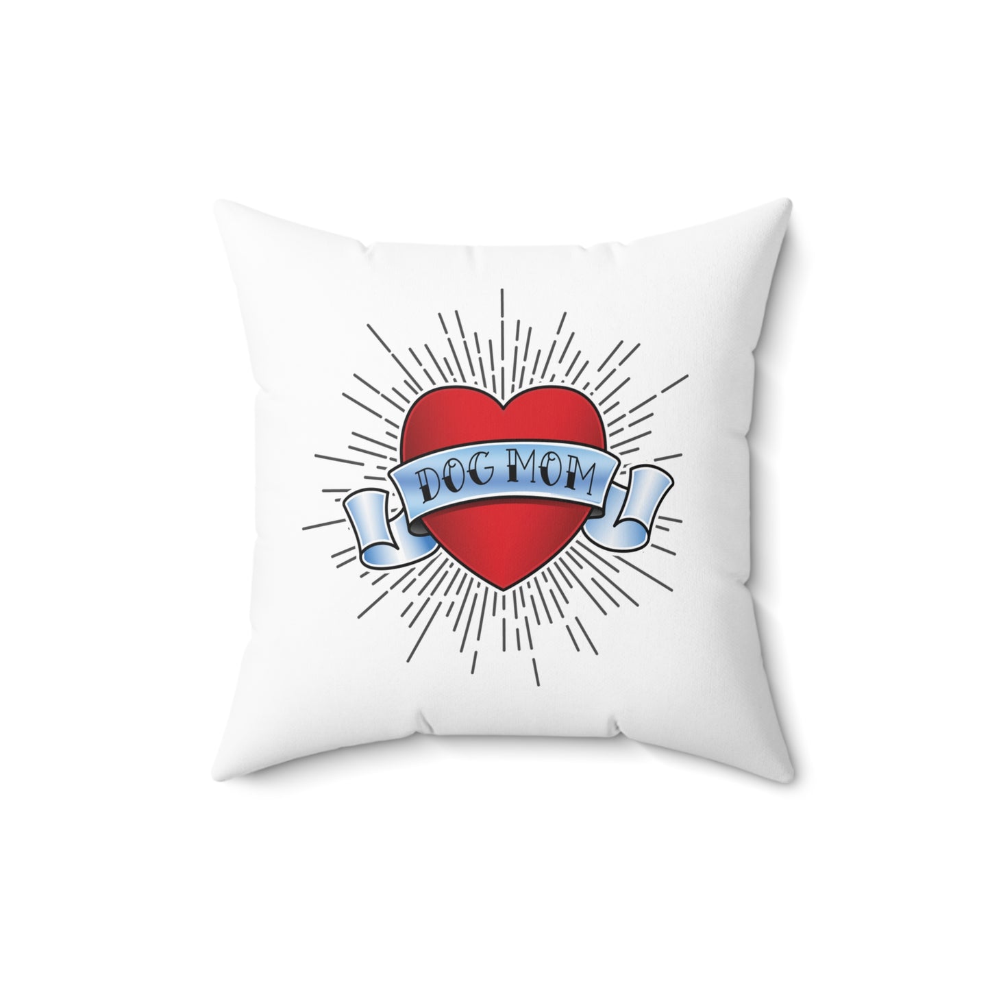 Dog Mom Tattoo-Themed Throw Pillow