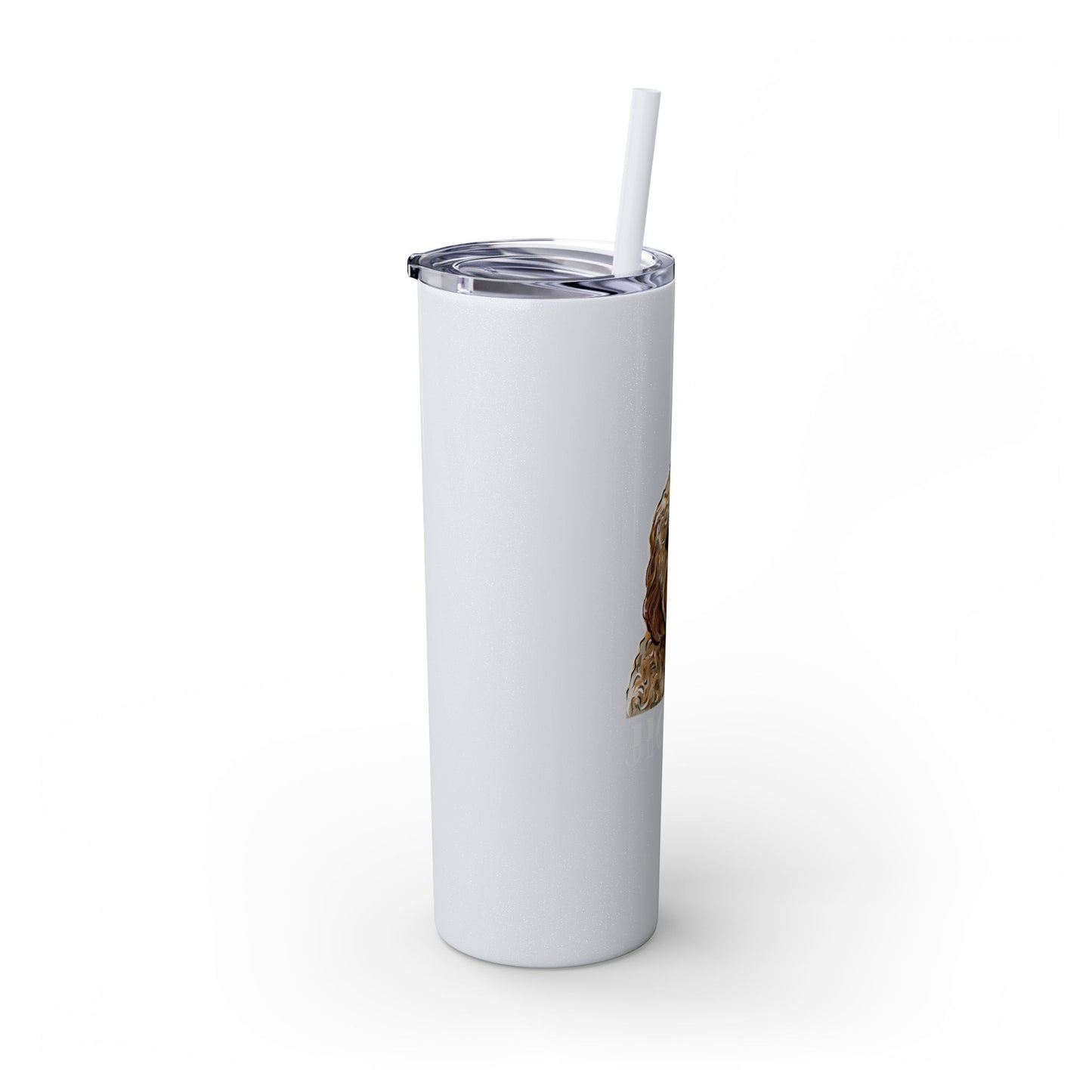 Customizable Goldendoodle Jiggs Skinny Tumbler with Straw