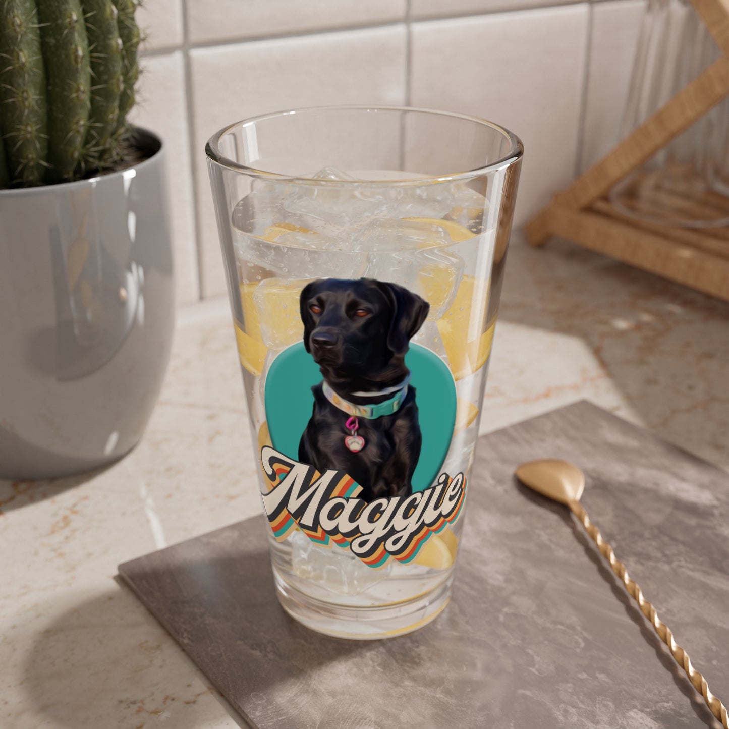 Custom Retro Pet Pint Glass