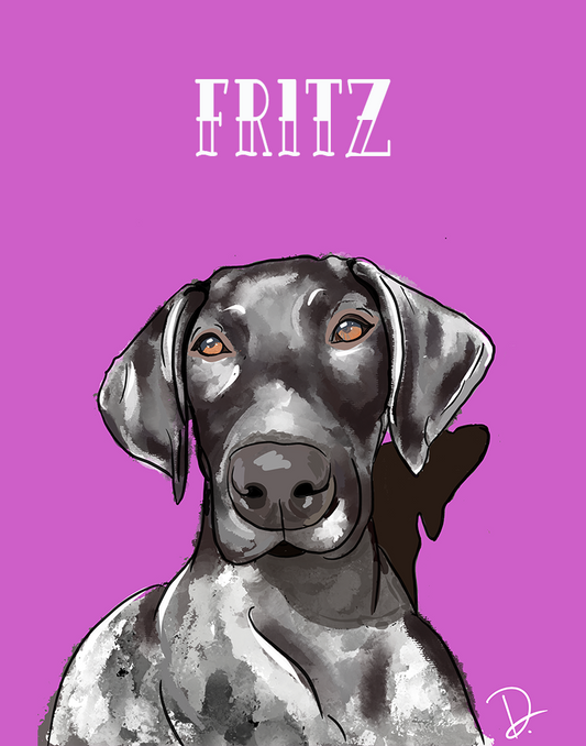 German Shorthaired Pointer Fritz Portrait Reprint