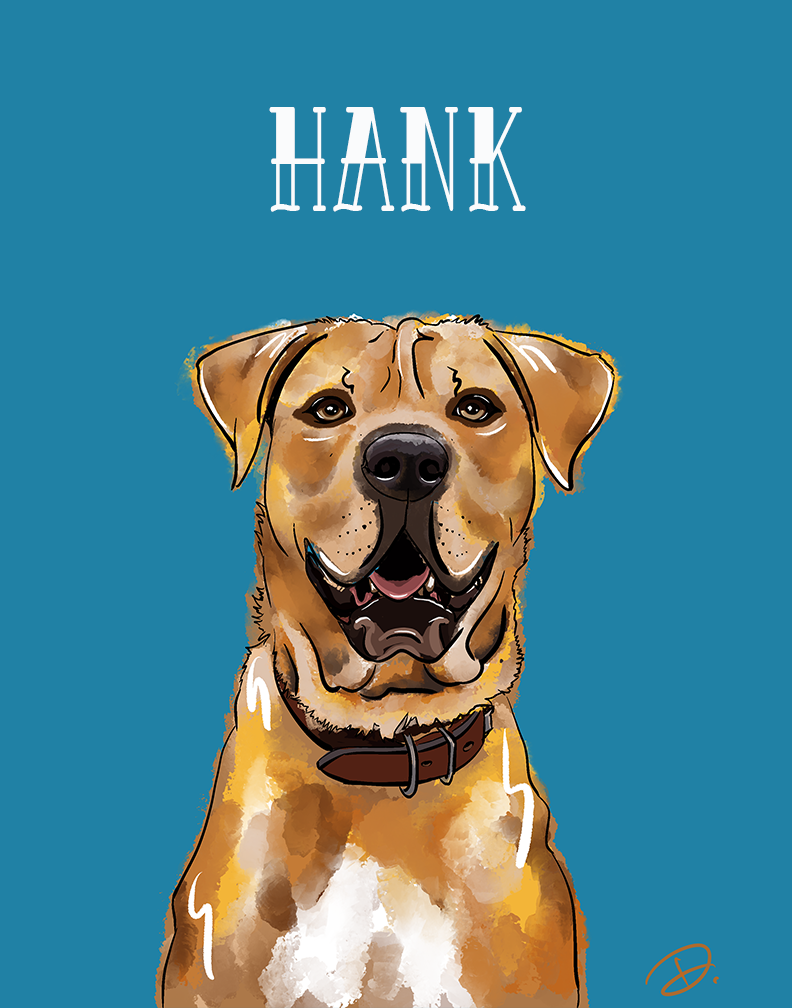 Shepherd Portrait Hank REPRINT