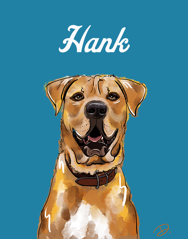 Shepherd Portrait Hank REPRINT