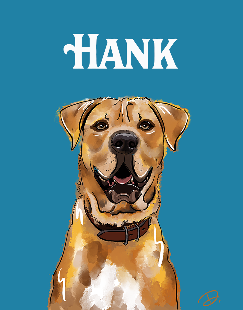 Shepherd Portrait Hank REPRINT