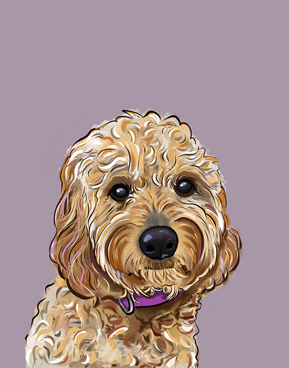 Mini Goldendoodle Jiggs Portrait Reprint