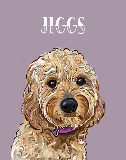 Mini Goldendoodle Jiggs Portrait Reprint