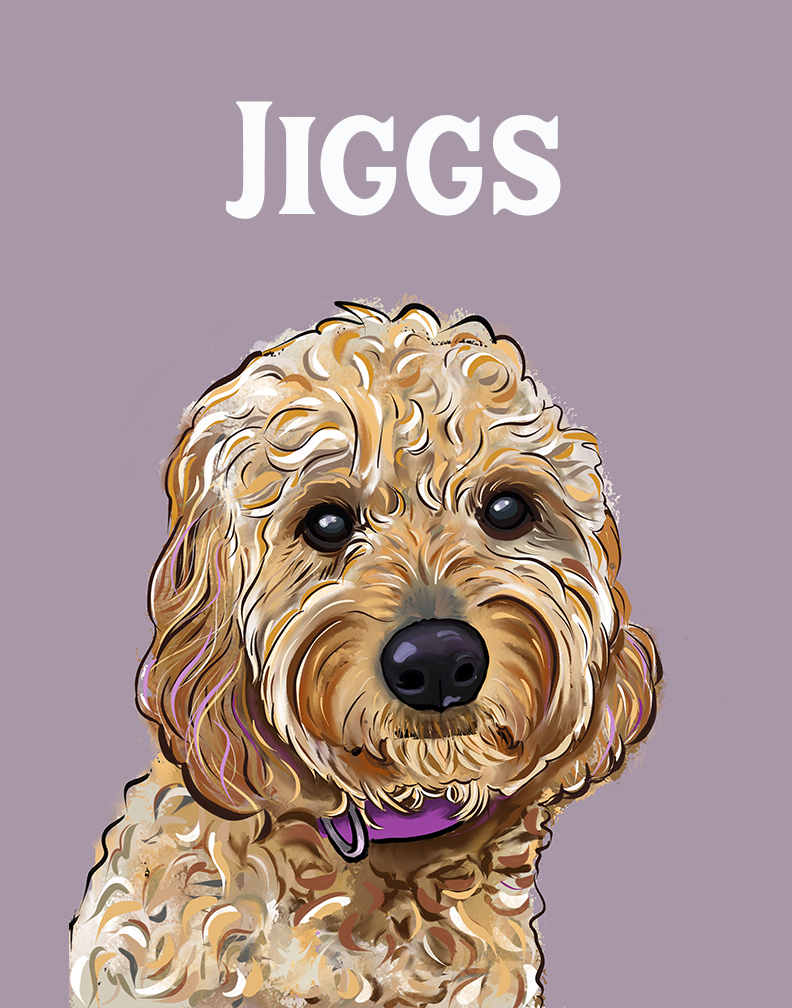 Mini Goldendoodle Jiggs Portrait Reprint