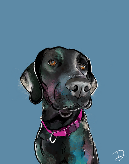 Black Lab Maggie Portrait REPRINT