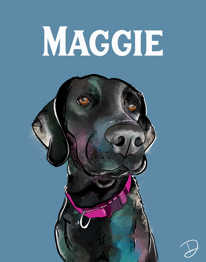 Black Lab Maggie Portrait REPRINT