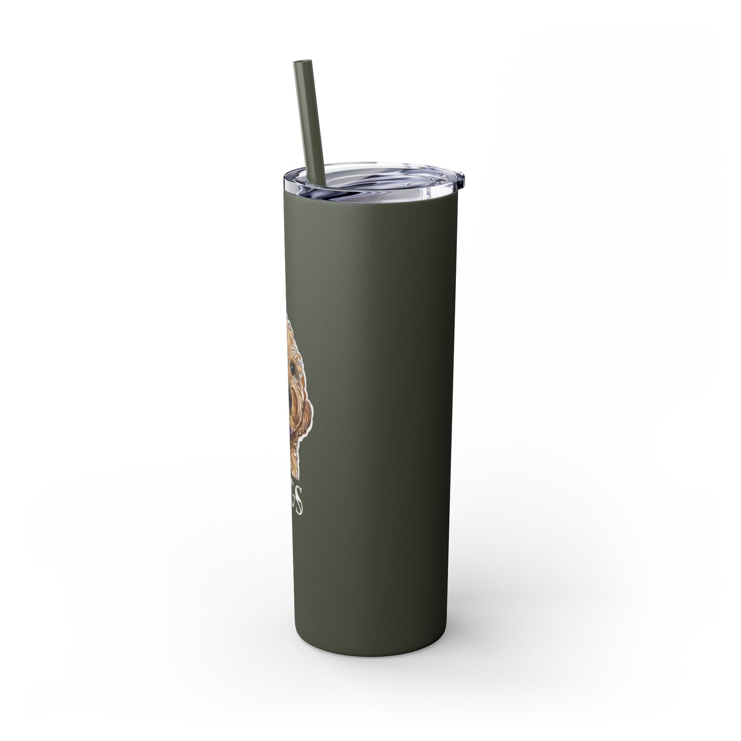 Customizable Goldendoodle Jiggs Skinny Tumbler with Straw