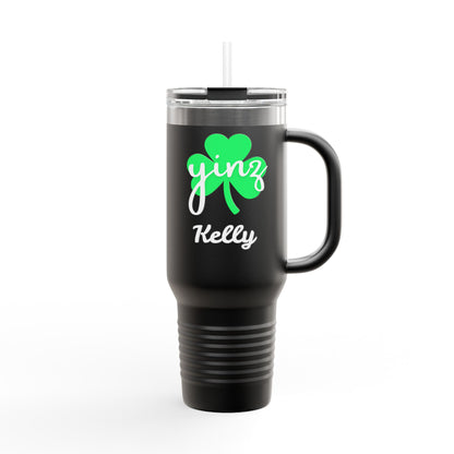 Yinz Shamrock Personalized Insulated Travel Mug - 40oz - Perfect for St. Patrick's Day