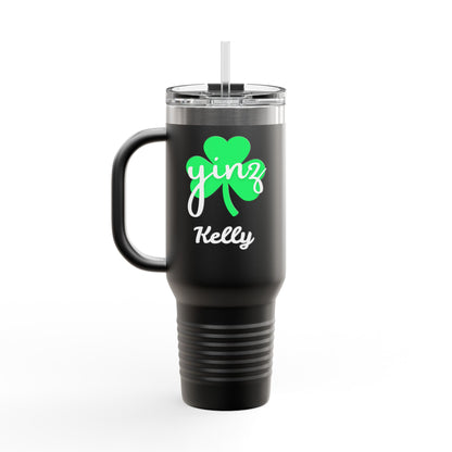 Yinz Shamrock Personalized Insulated Travel Mug - 40oz - Perfect for St. Patrick's Day