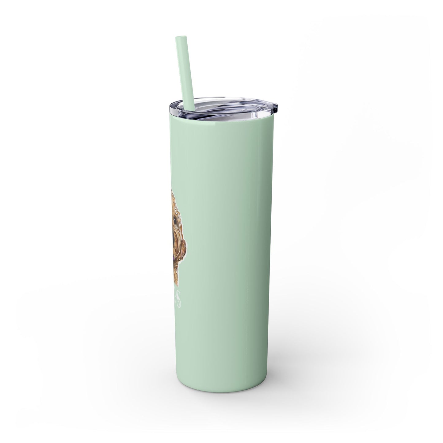 Customizable Goldendoodle Jiggs Skinny Tumbler with Straw