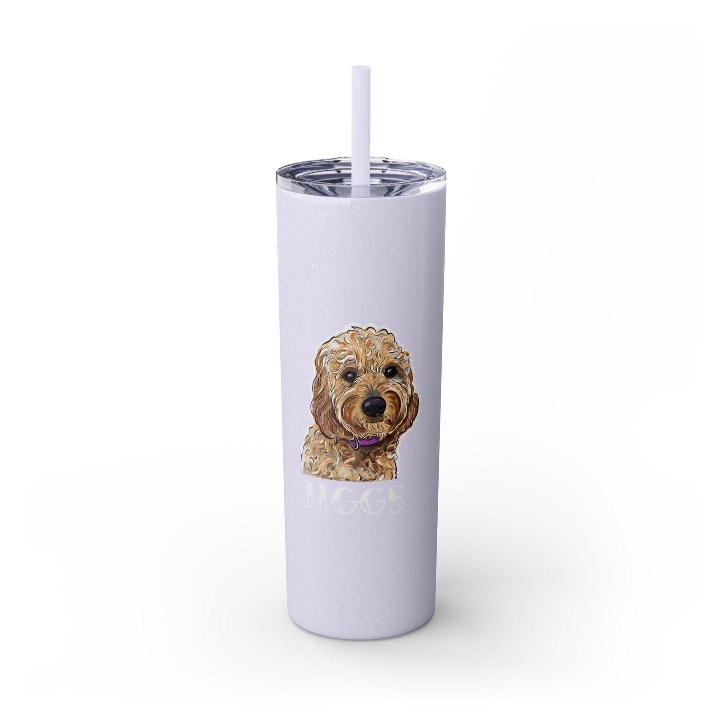 Customizable Goldendoodle Jiggs Skinny Tumbler with Straw