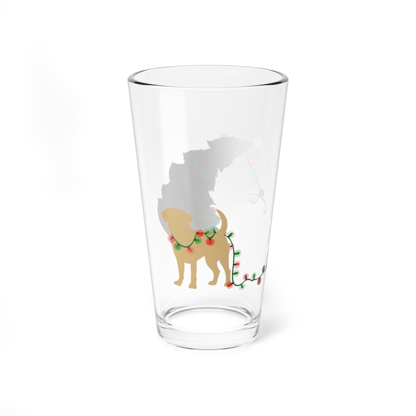 Naughty Yellow Lab Christmas Pint Glass