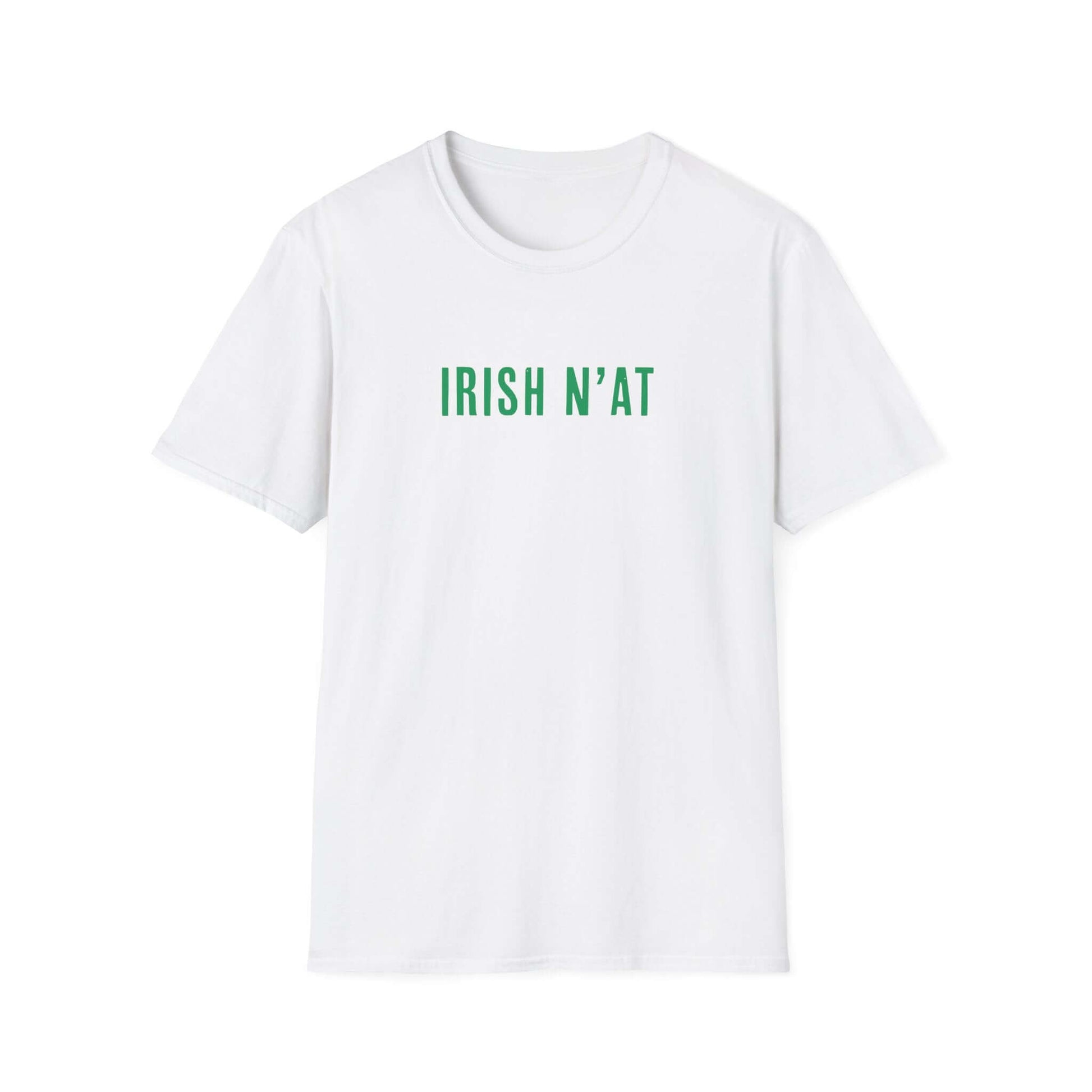 White tee shirt with Irish N'at across the chest