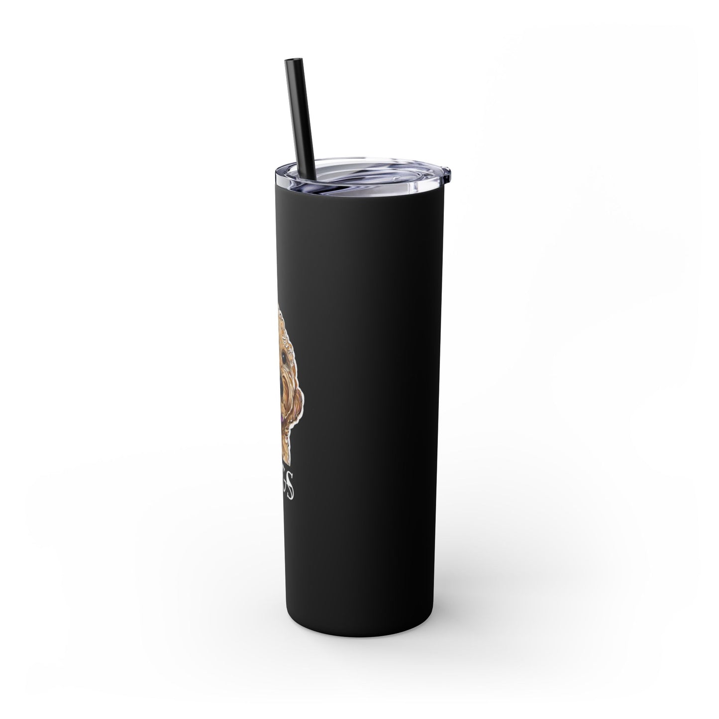 Customizable Goldendoodle Jiggs Skinny Tumbler with Straw