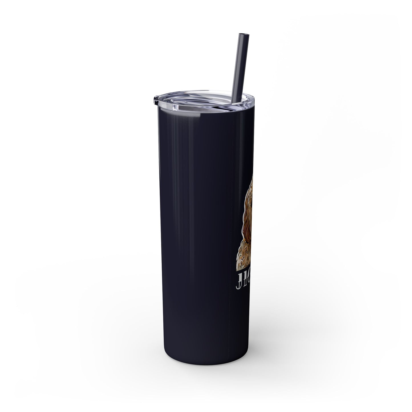 Customizable Goldendoodle Jiggs Skinny Tumbler with Straw