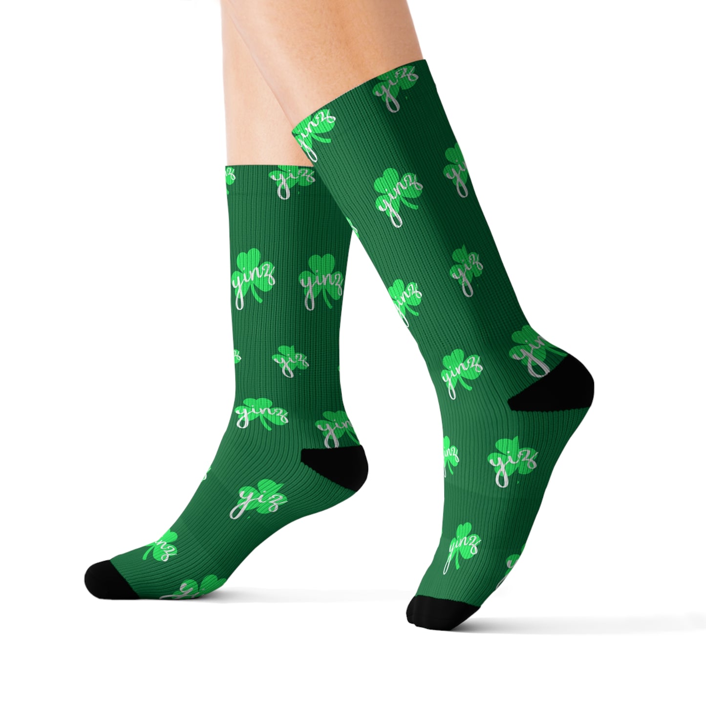 Yinz Lucky Shamrock Socks - Vibrant Green St. Patrick's Day Gift