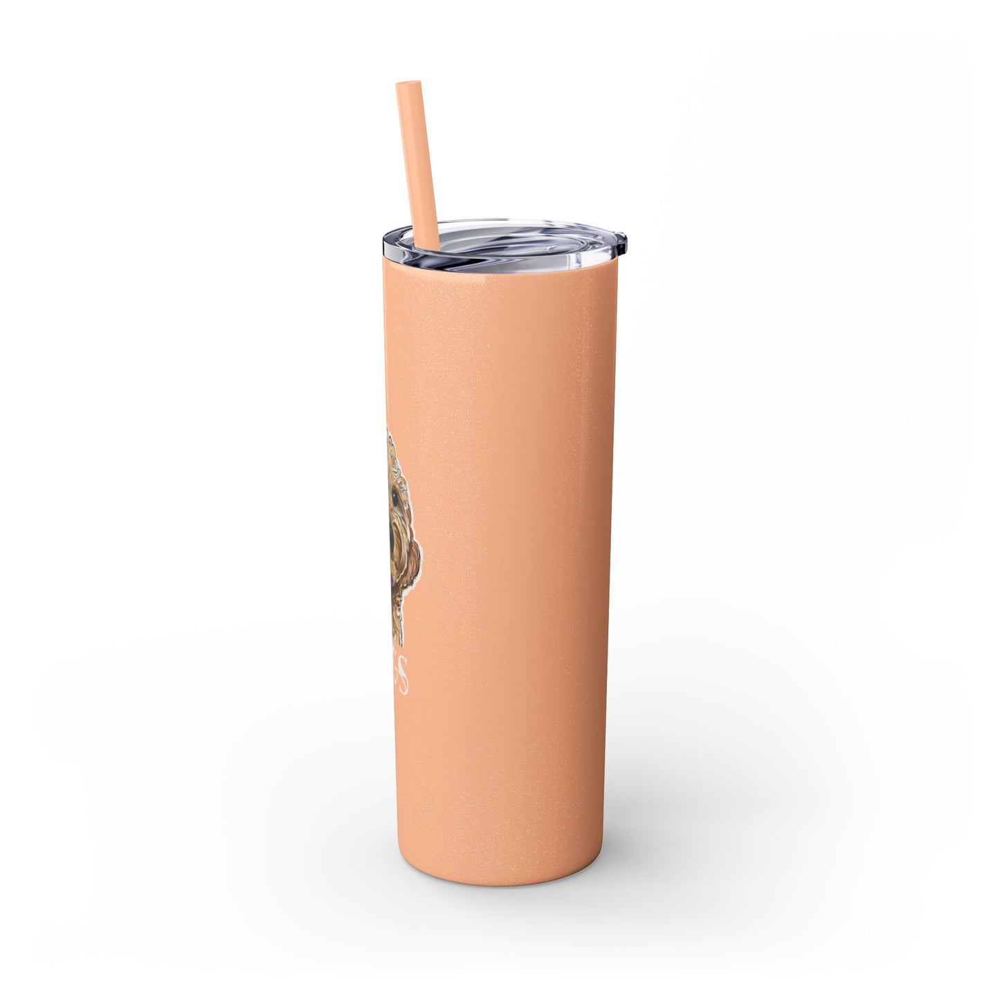 Customizable Goldendoodle Jiggs Skinny Tumbler with Straw