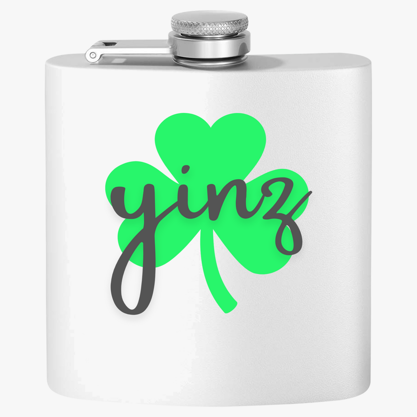 Yinz Shamrock Stainless Steel Flask - 6oz | Perfect for St. Patrick's Day Celebrations and Everyday Use