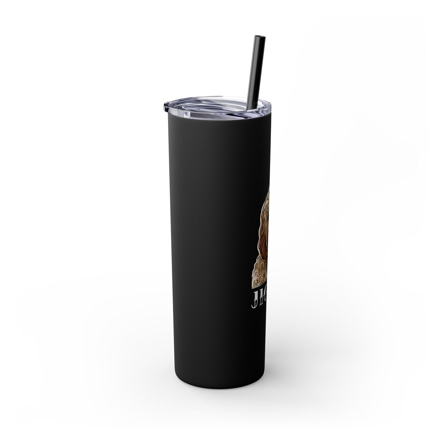 Customizable Goldendoodle Jiggs Skinny Tumbler with Straw