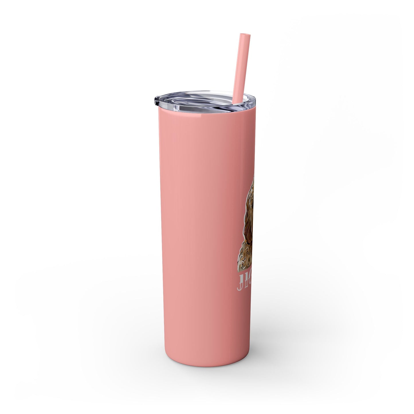 Customizable Goldendoodle Jiggs Skinny Tumbler with Straw