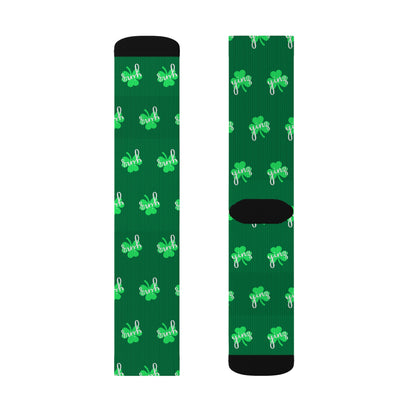 Yinz Lucky Shamrock Socks - Vibrant Green St. Patrick's Day Gift