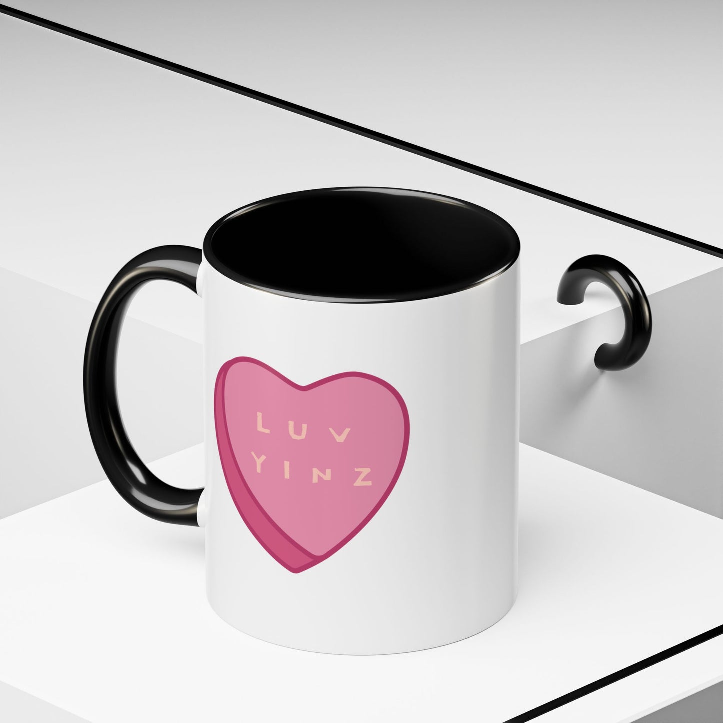 Love Yinz Heart Accent Coffee Mug - Perfect Gift for Valentine’s Day