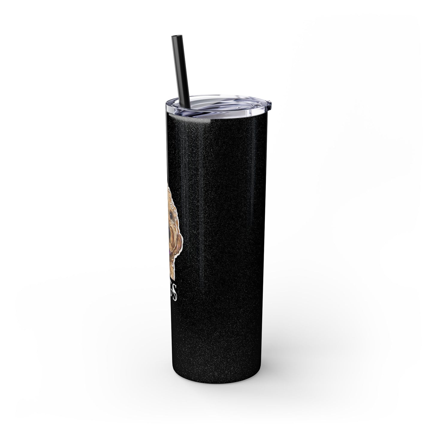 Customizable Goldendoodle Jiggs Skinny Tumbler with Straw