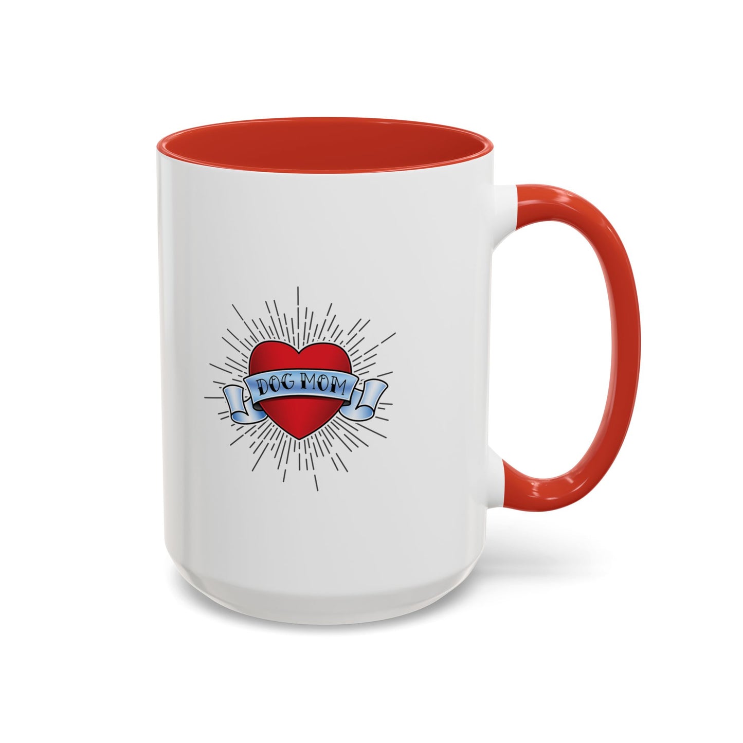 Dog Mom Tattoo-Themed Heart Mug