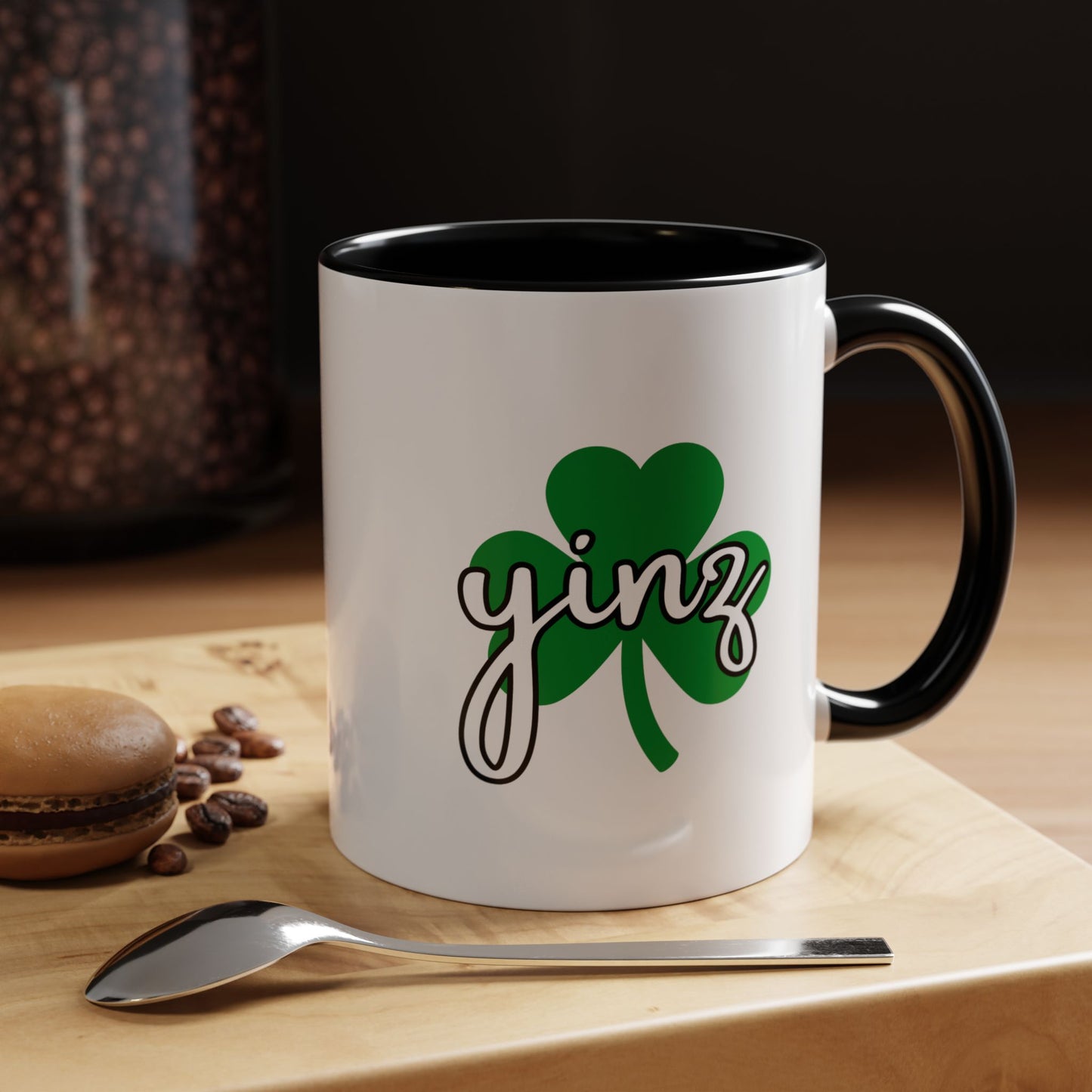 Yinz Shamrock Accent Coffee Mug - Perfect for St. Patrick's Day