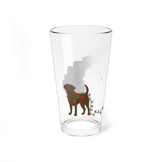 Naughty Chocolate Lab Christmas Pint Glass