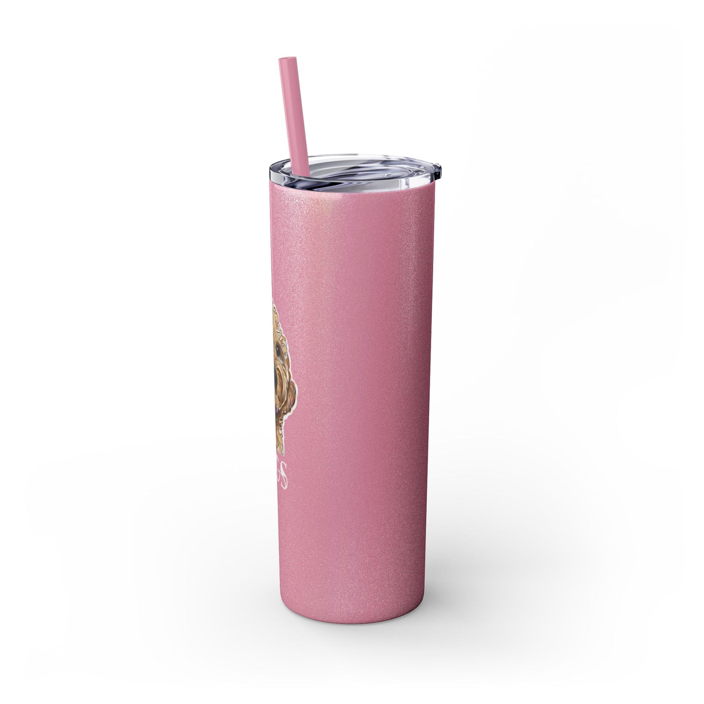 Customizable Goldendoodle Jiggs Skinny Tumbler with Straw