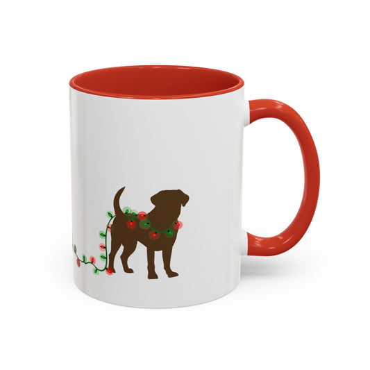 Naughty Chocolate Lab Christmas Mug