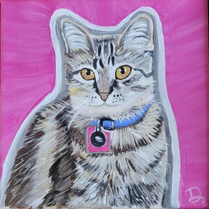 Custom Hand-Painted Pet Portraits - Acrylic on Canvas