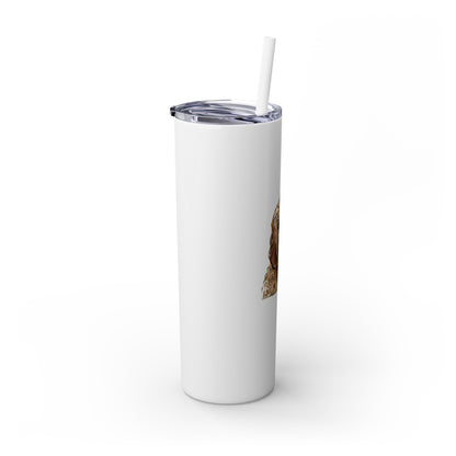 Customizable Goldendoodle Jiggs Skinny Tumbler with Straw